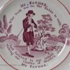 Pearlware pottery child's plate 'MY FATHER', circa 1830