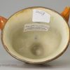 Prattware pottery fox head stirrup cup, circa 1820