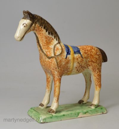 Pearlware pottery horse model, circa 1820