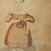 Naive watercolour of a young girl, circa 1830
