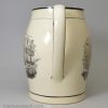 Creamware pottery jug decorated with prints of American sea captains 'HULL and JONES, circa 1815