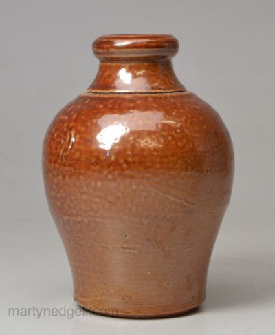 Small saltglaze stoneware bottle, London, circa 1840