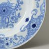 Liverpool delft soup plate painted in blue, circa 1760