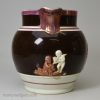 Pearlware pottery jug decorated with pink and copper lustre, circa 1820