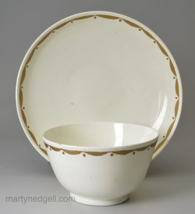 Venetian opaque white glass tea bowl and saucer, circa 1750