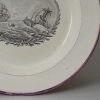 American war of 1812 pearlware plate printed with the Hornet sinking the Peacock, circa 1815