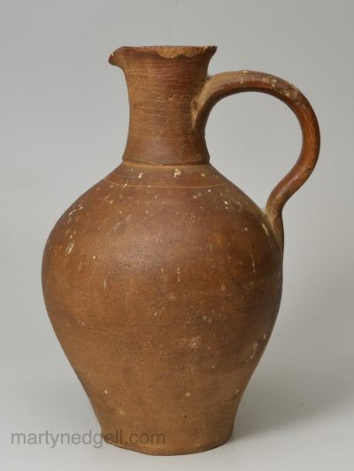 Small stoneware jug, 18th century possibly earlier, probably German