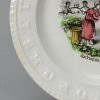 Pearlware pottery child's alphabet plate 'GATHERING COTTON', circa 1875 Elsmore & Sons Staffordshire