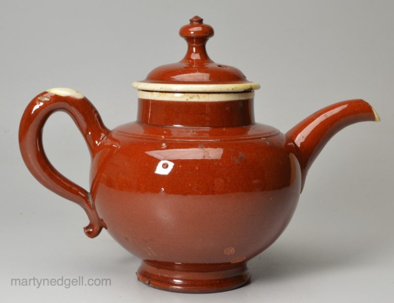 Staffordshire Astbury Whieldon type redware teapot, circa 1750