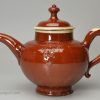 Staffordshire Astbury Whieldon type redware teapot, circa 1750