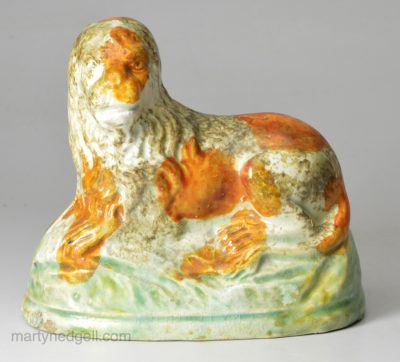 Prattware pottery lion, circa 1820