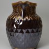 Pearlware pottery jug decorated with dark brown slip and gilding, circa 1810, probably Wilson Pottery