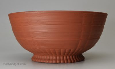 Staffordshire red stoneware engine turned bowl, circa 1770