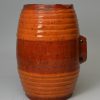 Sussex red ware pottery costrel 'I R' and dated 1783