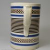 Pearlware pottery mug with inlaid mocha decoration, circa 1840