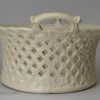 Staffordshire white saltglaze stoneware basket and stand, circa 1760