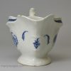 Worcester porcelain sauce boat painted with the Strap Flue Sauceboat Floral pattern, circa 1770