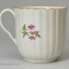 Worcester fluted floral coffee cup and saucer, circa 1770