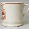 Pearlware pottery child's mug 'M N O', circa 1840