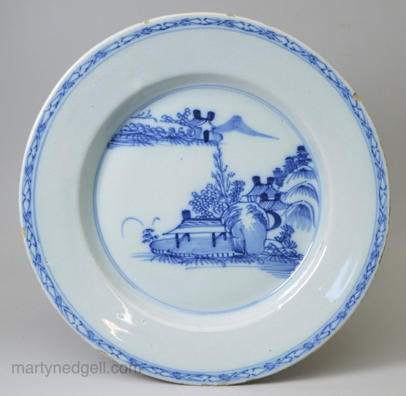 Liverpool delft plate, circa 1760