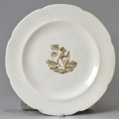 Small porcelain anti slavery plate, circa 1840