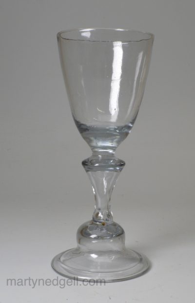 Continental wine glass with folded foot, circa 1750