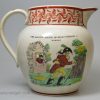 Commemorative pearlware pottery jug satire from Napoleon's Russian Campaign, circa 1812