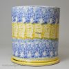 Pearlware pottery mug with bright sponge decoration, circa 1820