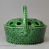 Creamware pottery green glazed crocus pot and cover, circa 1820
