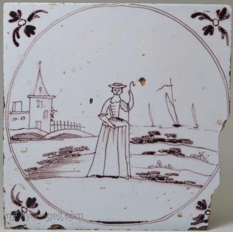 Bristol delft tile, circa 1750