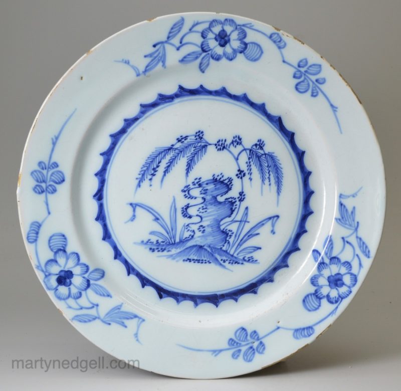 Small Liverpool delft plate, circa 1750