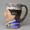 Pearlware pottery commemorative face mug of Admiral Rodney, circa 1800