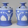 Pair of solid jasper ware pot pourri, Staffordshire, circa 1790