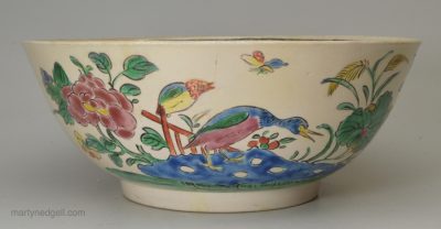 Staffordshire white saltglaze stoneware bowl, circa 1760