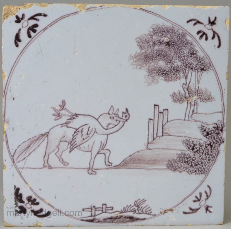 Liverpool delft tile, circa 1750