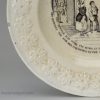 Pearlware pottery child's plate printed with the last scene from 'THE BOTTLE', circa 1840