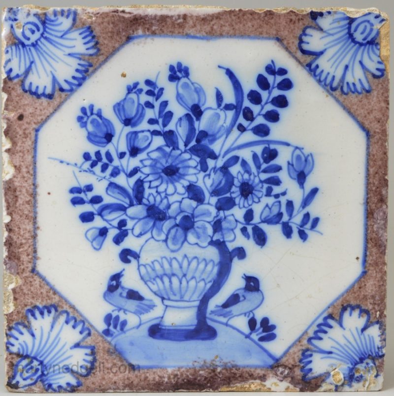 London delft tile, circa 1740