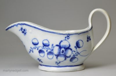 Pearlware pottery sauce boat, circa 1800