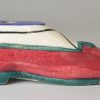 Pair of pearlware pottery shoe inkwells, circa 1820, possibly Scottish