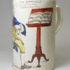 Pearlware pottery mug printed with Signor Gruntinelli, circa 1820