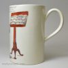 Pearlware pottery mug printed with Signor Gruntinelli, circa 1820