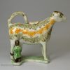 Prattware pottery cow creamer., circa 1820