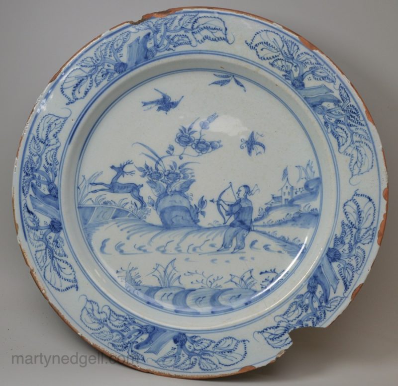 Liverpool delft charger, circa 1750