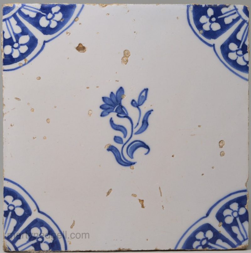 Bristol delft tile, circa 1750