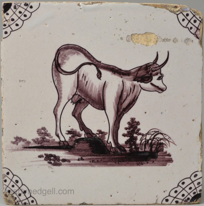 Liverpool delft tile, circa 1750