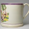 Pearlware pottery mug printed with George IV and Queen Caroline on a trip to Carlton House, circa 1820