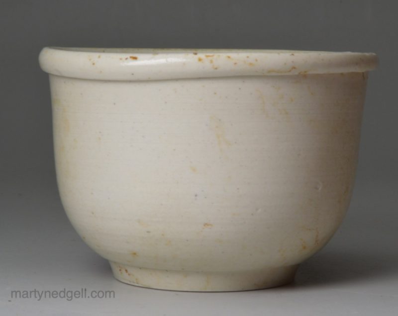 Staffordshire white saltglaze stoneware bowl, circa 1760