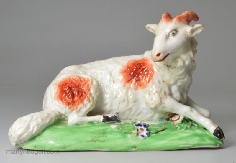 Derby porcelain ram, circa 1800