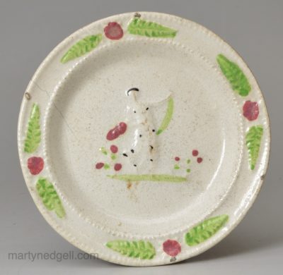 Pearlware pottery toy plate, circa 1800