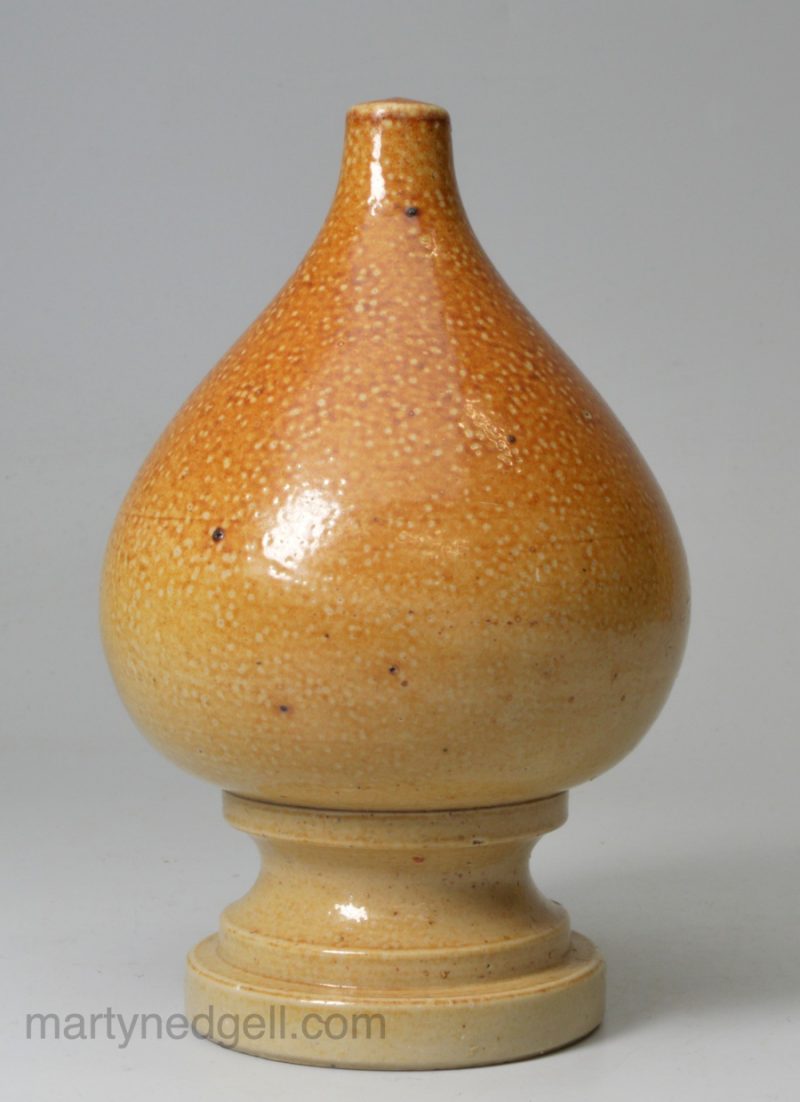 Saltglaze stoneware finial, circa 1840, probably Brampton